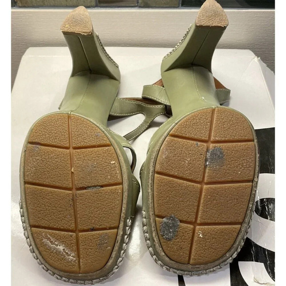 Victoria's Secret Size 8.5 B Tamika Celedon Native Calf Green Heels Sandals - Picture 8 of 9